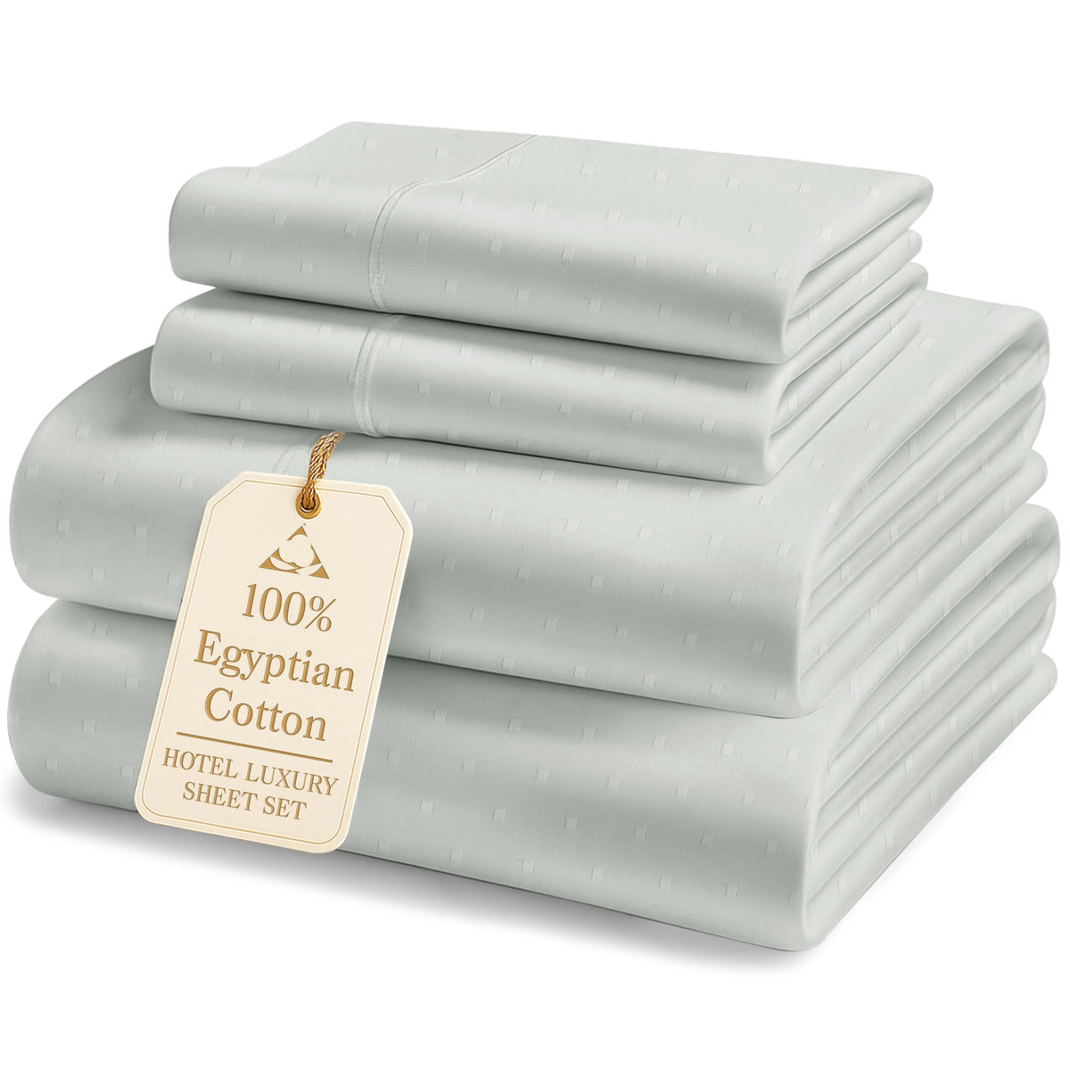 LANE LINEN 100% Egyptian Cotton Sheets King Size Silky Sateen Weave - White