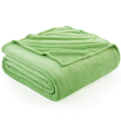 Hansleep Twin Grey Fleece Blanket, Soft Flannel Bed Blanket