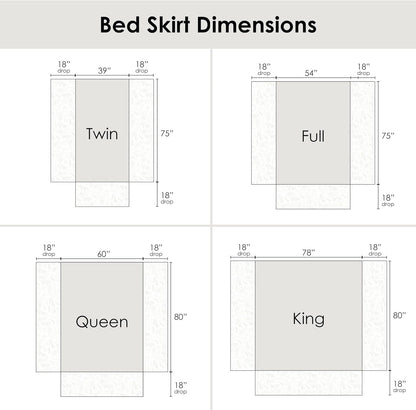 Greenland Home Paisley Quilted 100% Cotton Bed Skirt, White, Queen