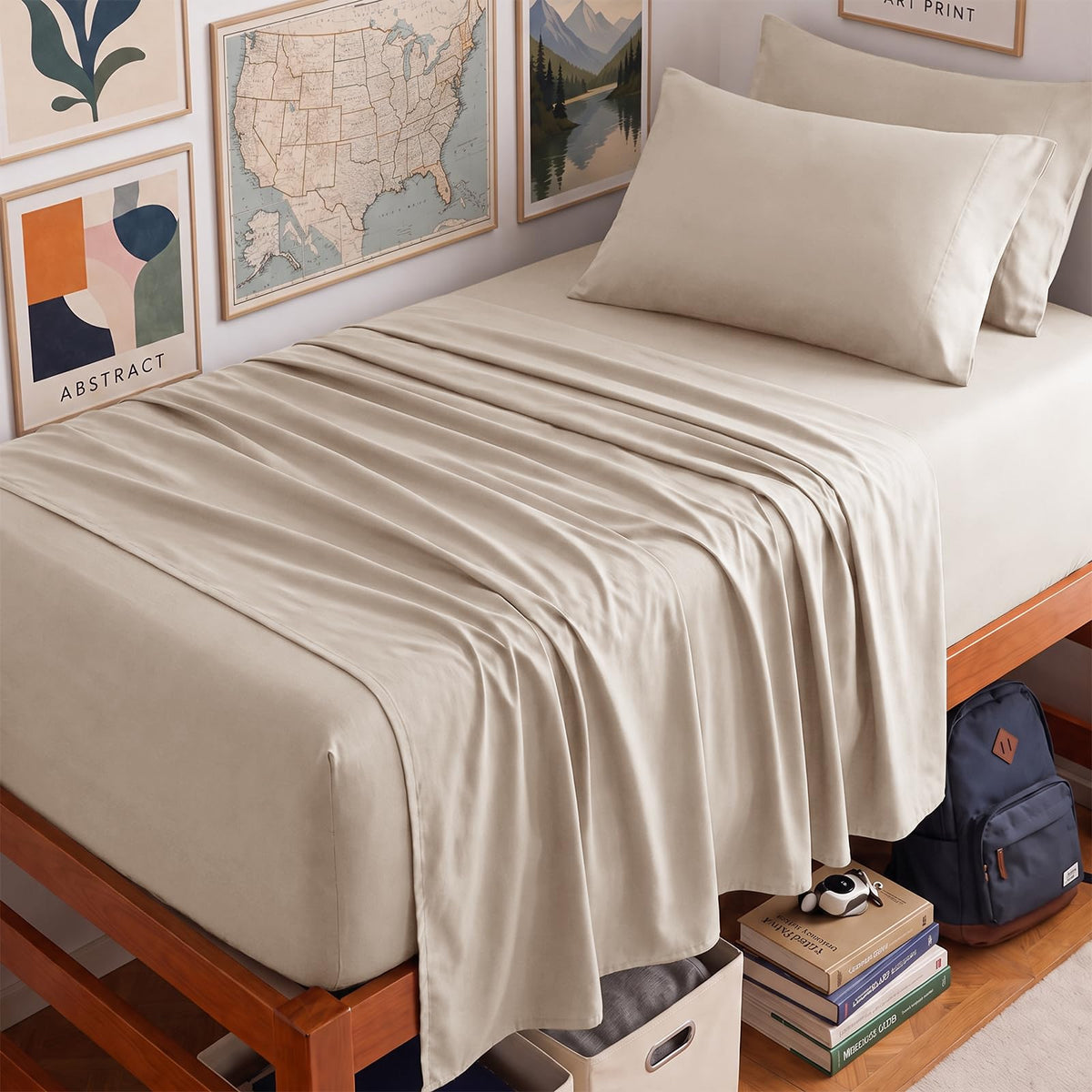 CozyLux King Size Sheets Set 6-Piece, 21-Inch Deep Pocket, Soft Feel
