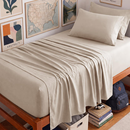 CozyLux King Size Sheets Set 6-Piece, 21-Inch Deep Pocket, Soft Feel