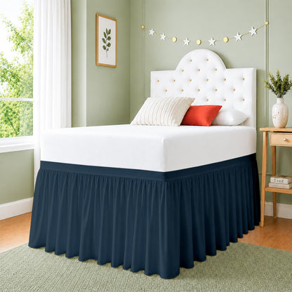 Cottingon Dorm Room Bed Skirt, 100% Microfiber, White, Twin XL-32 Drop