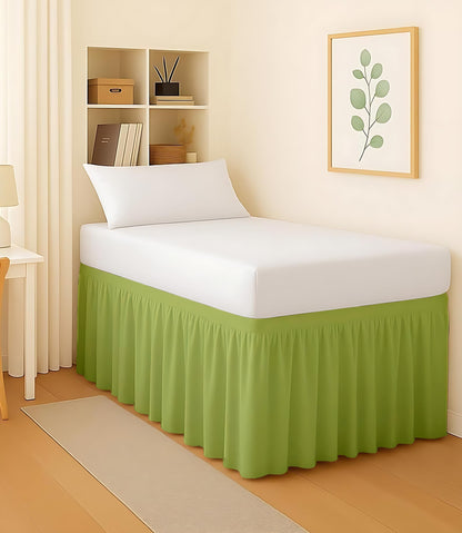 Mattress-Homes College Dorm Bed Skirt Twin XL, 42 Inch Drop Extra Long Bed Skirt, Split Corner Tailored Dust Ruffle, Premium Brushed Microfiber, Wrinkle Resistant, White