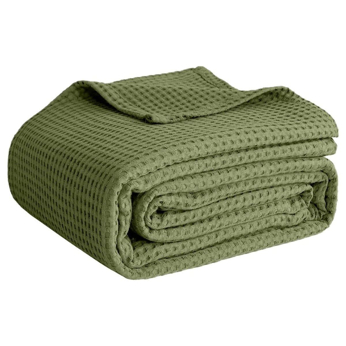 100% Cotton Blankets for Bed - Waffle Weave Blankets for Summer, Lightweight and Breathable Soft Woven Blanket for Spring (Dark Grey, Queen (90" x 90"))