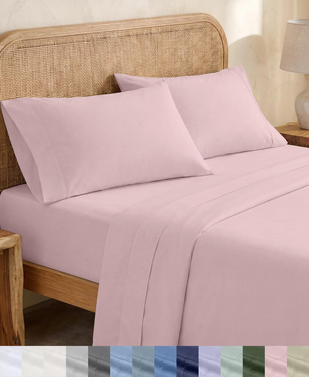 California Design Den 100% Organic Cotton Queen Bed Sheet Set, Olive Green