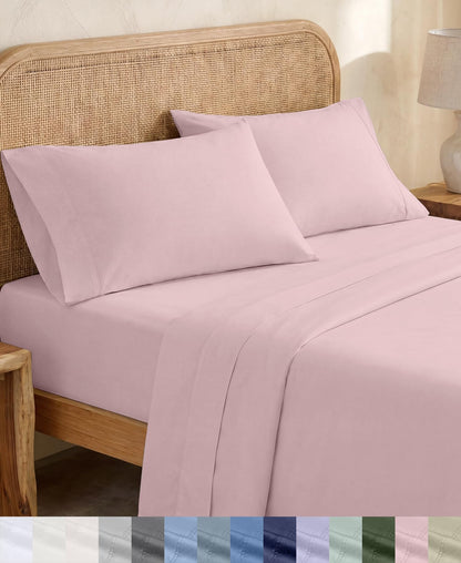 California Design Den 100% Organic Cotton Queen Bed Sheet Set, Olive Green