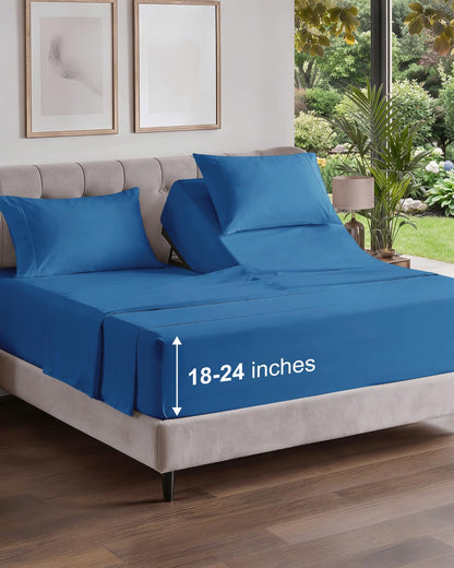 Extra Deep King Sheet Set - 4 Piece Breathable & Cooling - Antique White