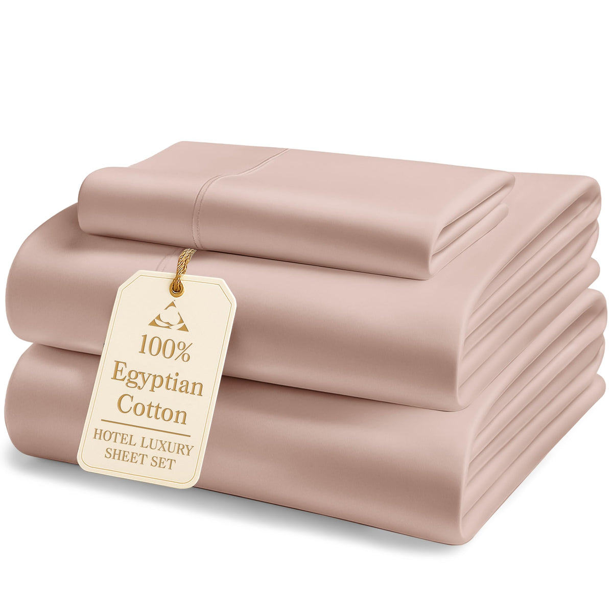 LANE LINEN 100% Egyptian Cotton Sheets King Size Silky Sateen Weave - White