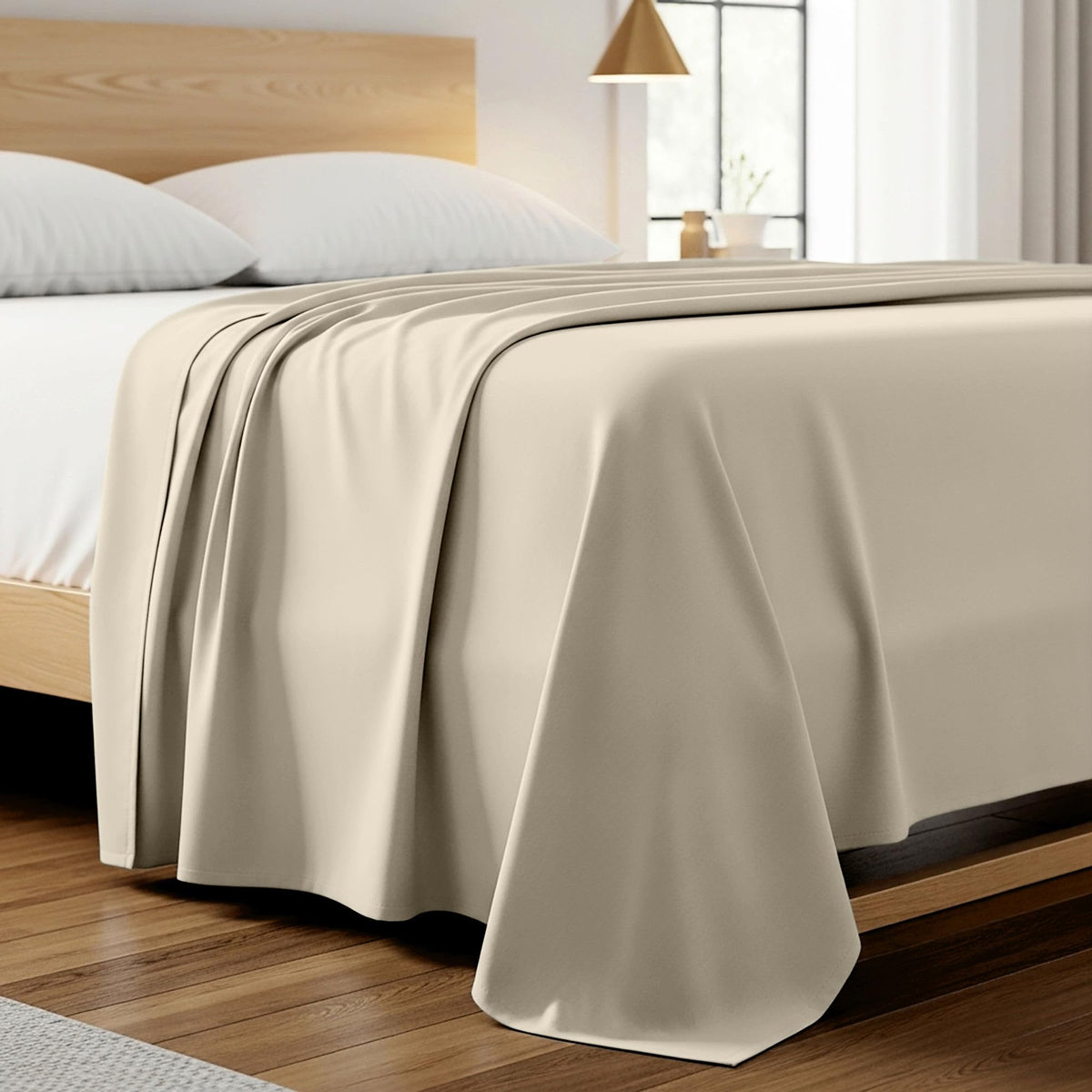Mellanni King Size Flat Sheet - Iconic Collection Bedding