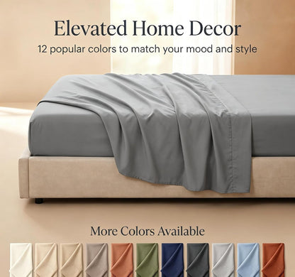 Hotel Quality Flat Sheet Only - Brushed Microfiber Top Sheet - Ultra Soft & Breathable - Wrinkle-Free - Easy Care - Flat Sheet Only (1, Gray, Twin)