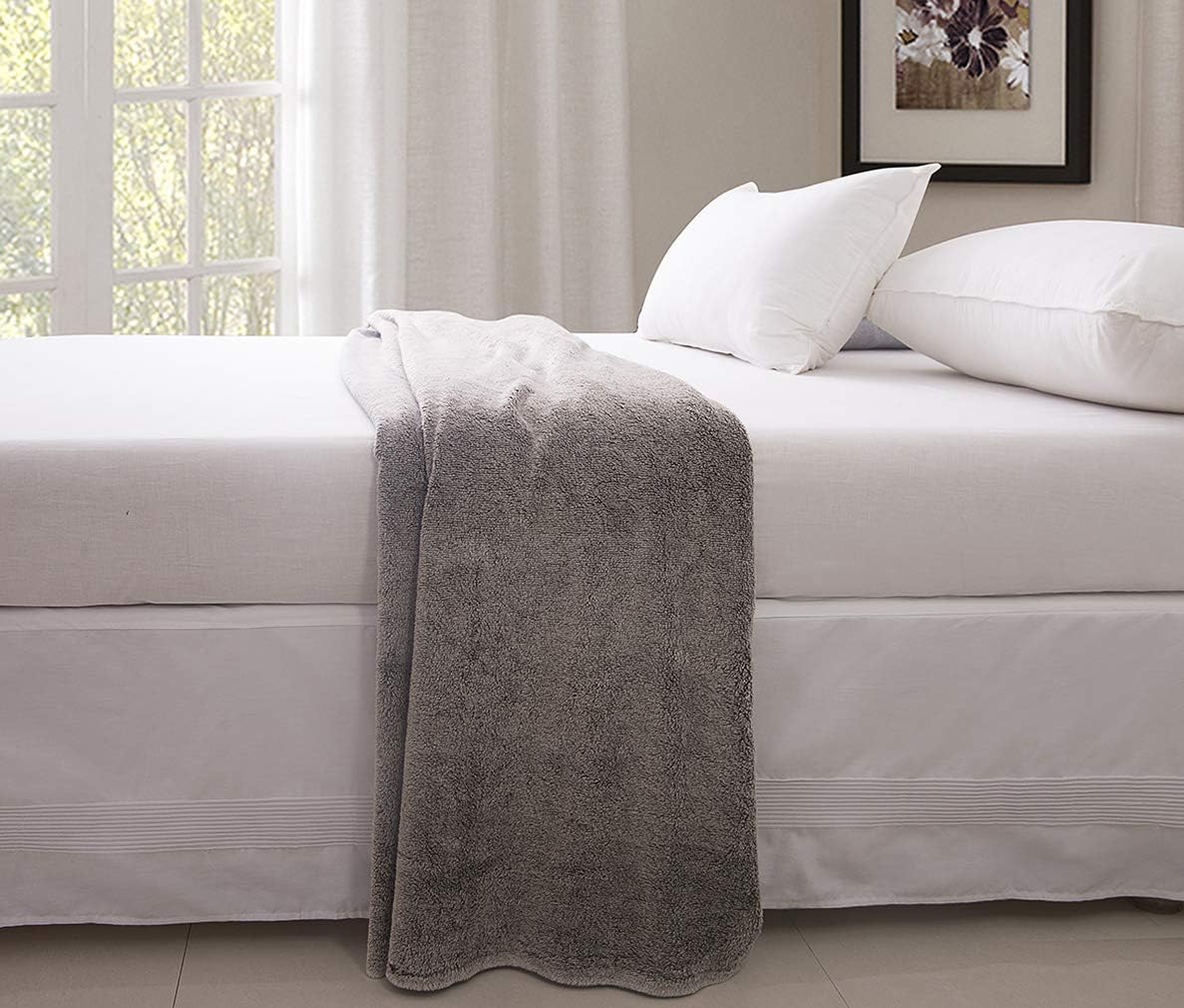 Valea Home Bed Skirt with Split Corners Durable Elegant Luxury Dust Ruffle with Pin Tucking 14 inch Tailored Drop, Full, White