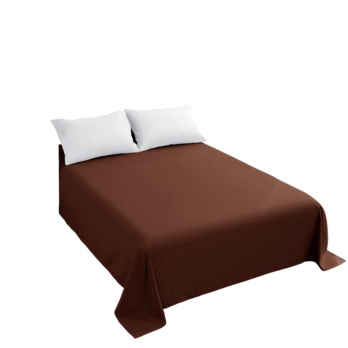 Sfoothome Queen Flat Sheet Black Top Sheet, Premium Hotel 1-Piece, Luxury and Soft 1500 Thread Count Quality Bedding Flat Sheet, Wrinkle-Free, Stain-Resistant