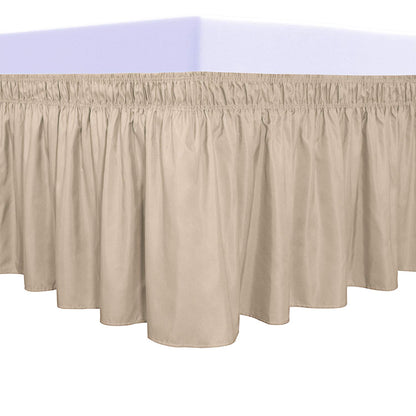 PureFit Wrap Around Ruffled Bed Skirt, White, Queen/King - 18" Drop