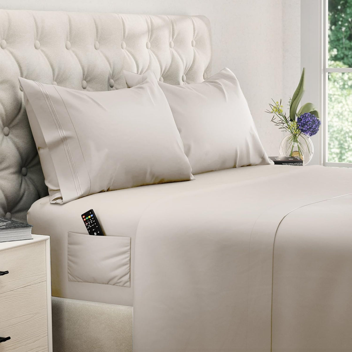 DREAMCARE King Size Sheets Set - King - Extra Deep - Gray