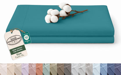 Royale Linens 100% Organic Cotton Full Size Flat Sheet Only - Percale Top Sheets - Full Flat Sheet Sold Separately - Lightweight & Super Soft 100% Cotton White Bed Sheets Only (81" x 96", White)