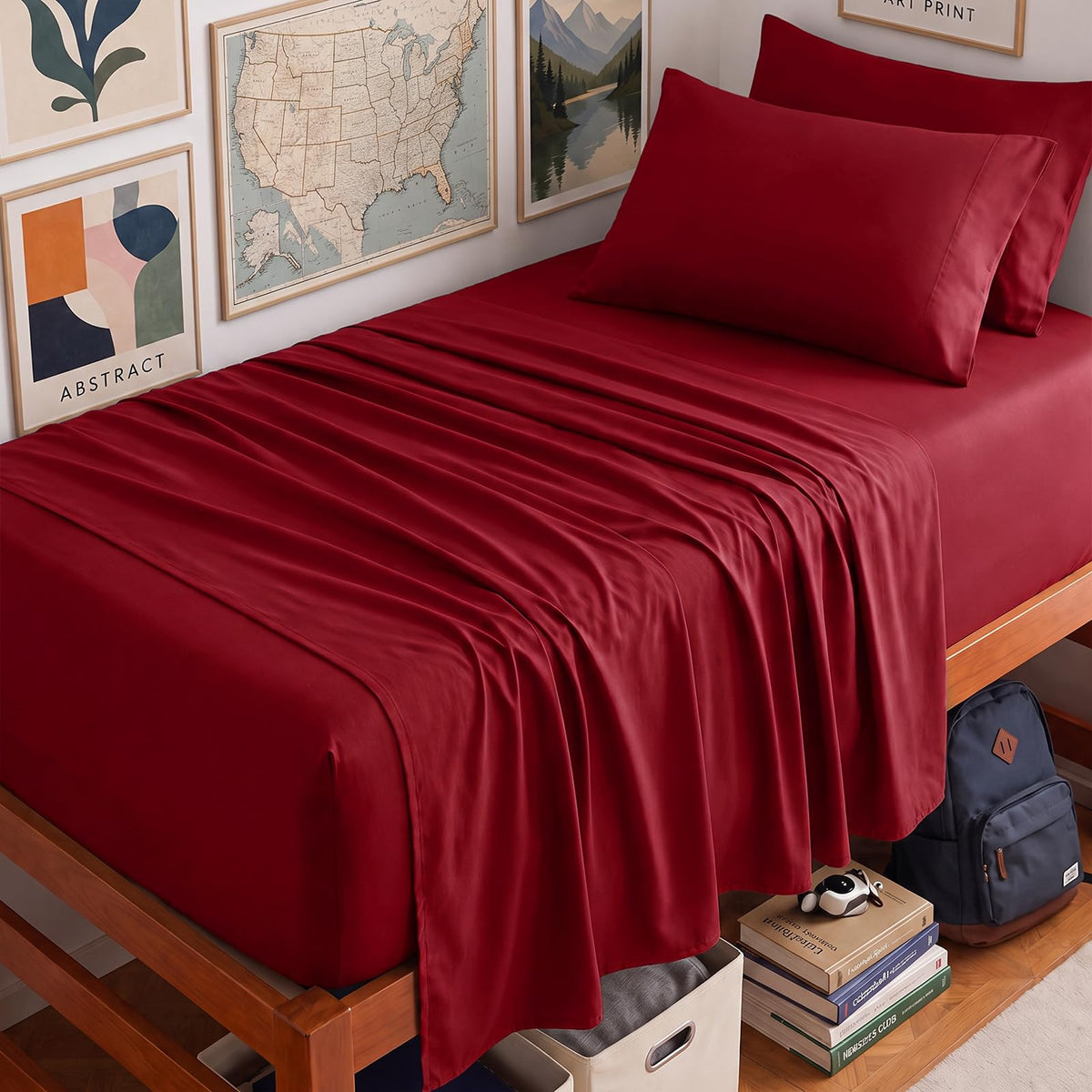 CozyLux King Size Sheets Set 6-Piece, 21-Inch Deep Pocket, Soft Feel
