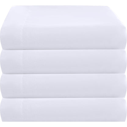 ZPECC Twin Flat Sheets Only White 6 Pack, Color-Coded Hem Threads