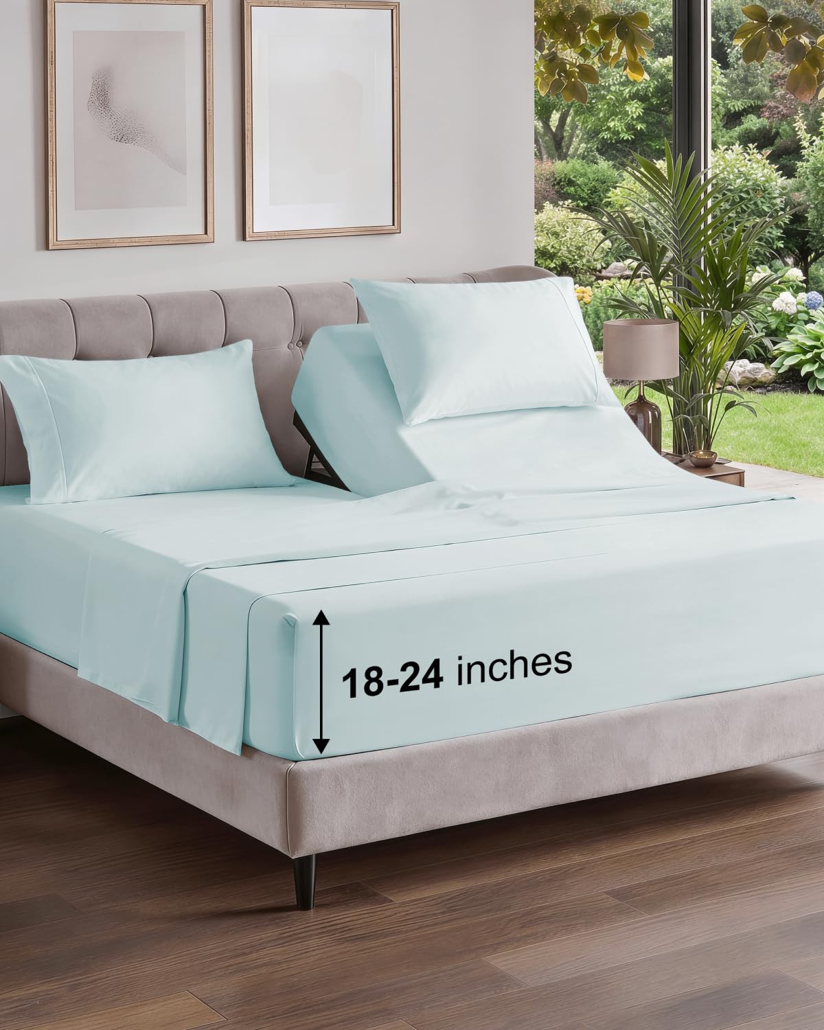 Extra Deep King Sheet Set - 4 Piece Breathable & Cooling - Antique White