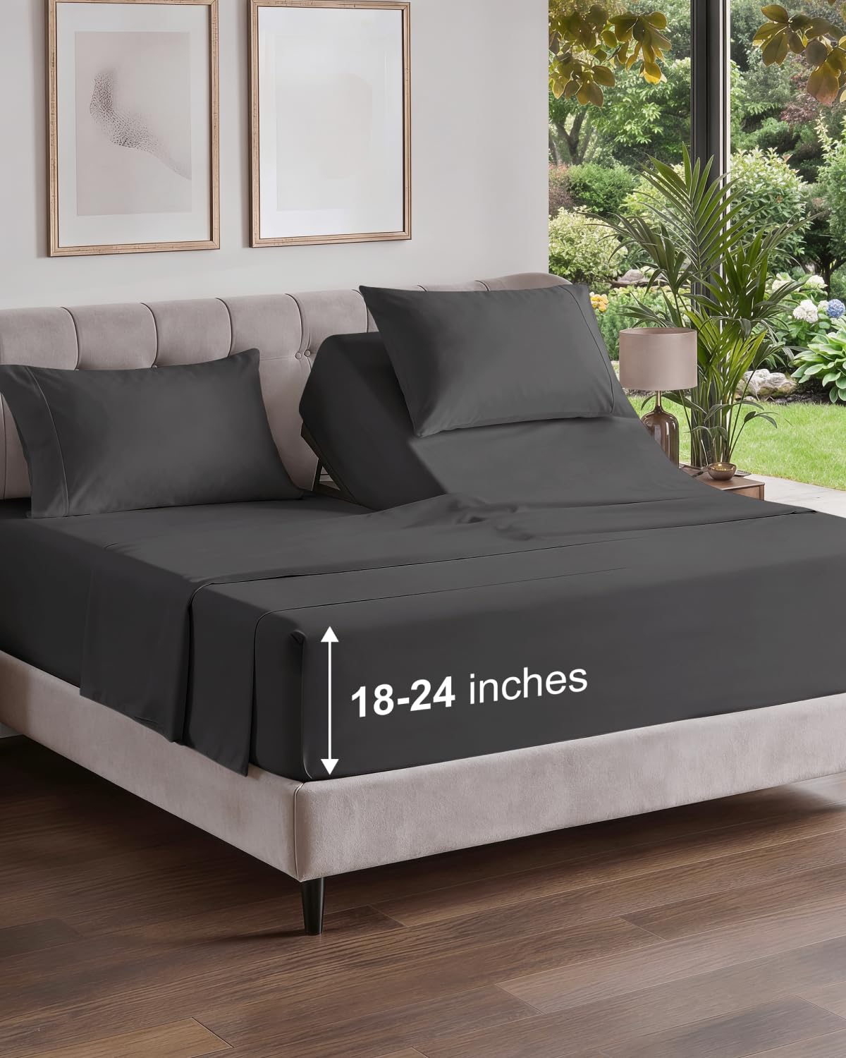 Extra Deep King Sheet Set - 4 Piece Breathable & Cooling - Antique White