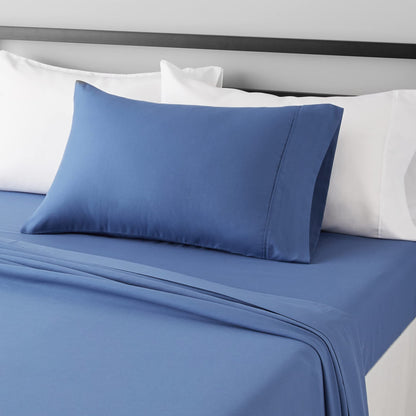 Amazon Basics Lightweight Breathable Wrinkle-Free Brushed Microfiber 3-Piece Bed Sheet Set with 14-Inch Deep Pockets, Twin, Bright White, Solid
