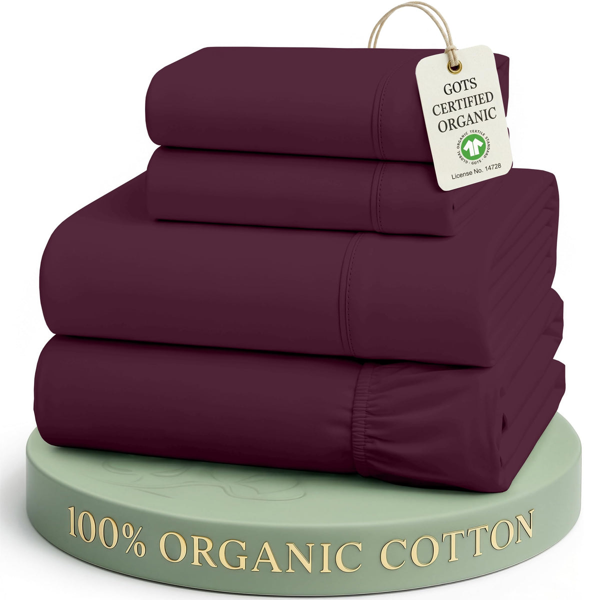 LANE LINEN Queen Sheets 100% Organic Cotton 4pc Percale Cooling - White