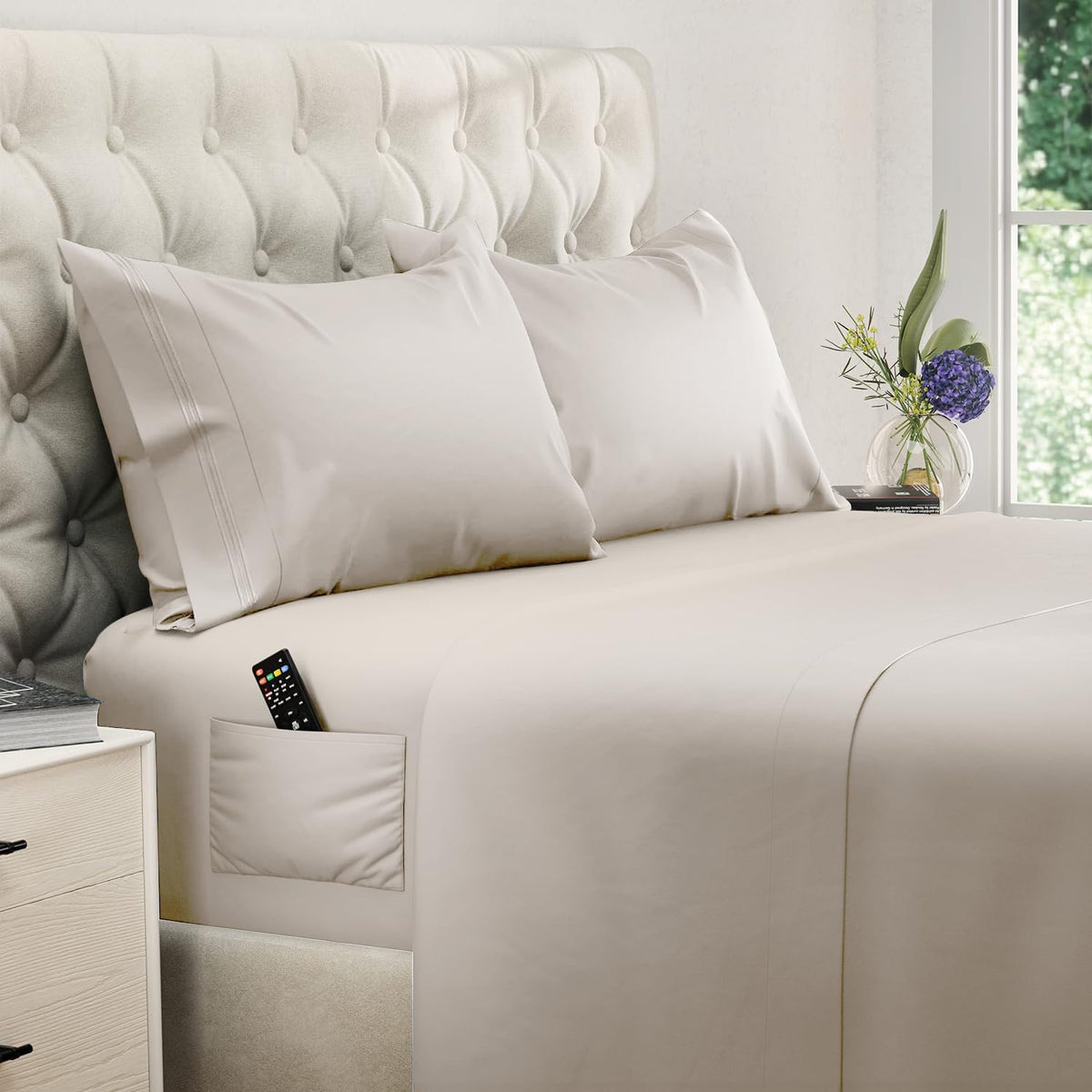 DREAMCARE King Size Sheets Set - King - Extra Deep - Gray
