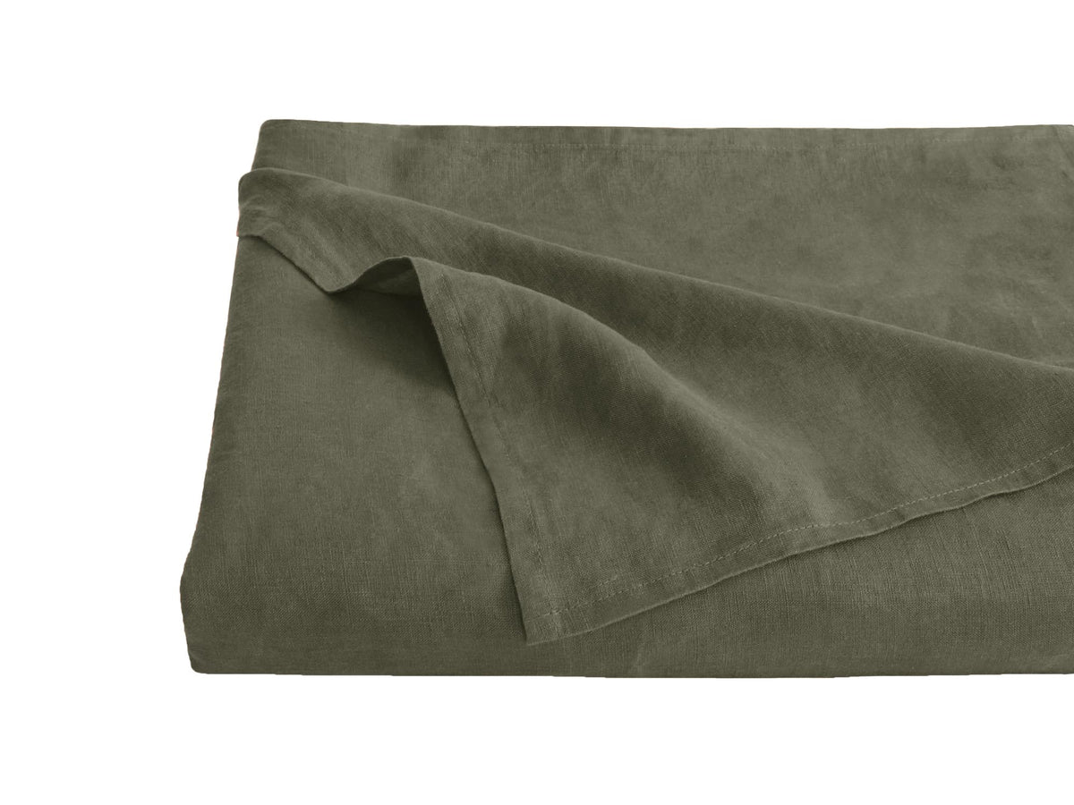 S VICTORY SYMBOL 100% Organic Linen Flat Sheet 1 Piece-Stone Washed French Flax Twin Size Bedding,Soft Flat Top Sheet Breathable(66"x96",Creamy White)