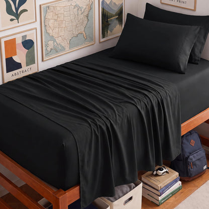 CozyLux King Size Sheets Set 6-Piece, 21-Inch Deep Pocket, Soft Feel