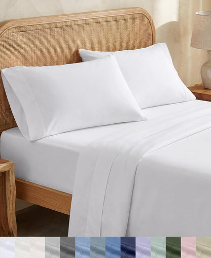 California Design Den 100% Organic Cotton Queen Bed Sheet Set, Olive Green