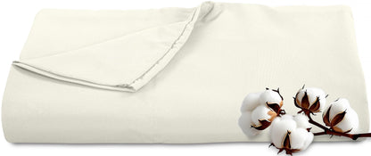Royale Linens 300 Thread Count 100% Cotton Queen Flat Sheet Only - Super Soft Flat Sheets Only - Top Sheet Sold Separately - Breathable, Cool & Crisp White Flat Sheet (Queen, White)