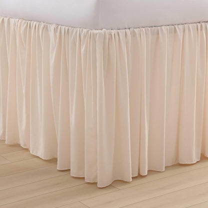 Laura Ashley - Twin XL White Bed Skirt, 42 -Inch Drop