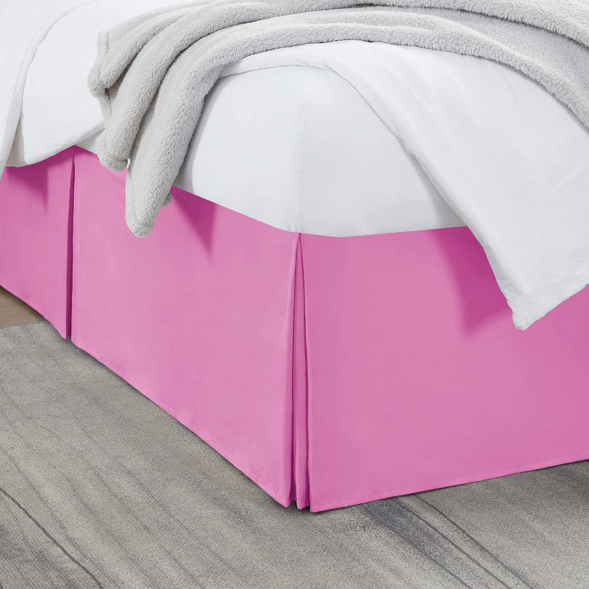 Nestl Linen Bed Skirt Queen Size - Queen Bed Skirt 14 Inch Drop - Brushed Microfiber Bed Skirts - Hotel Quality Pleated Bed Skirt - Shrinkage & Fade Resistant
