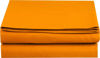 Elegant Comfort Premium Hotel Quality 1-Piece Flat Sheet, Luxury and Softest 1500 Premium Hotel Quality Microfiber Bedding Flat Sheet, Wrinkle-Free, Stain-Resistant, Queen, Orange