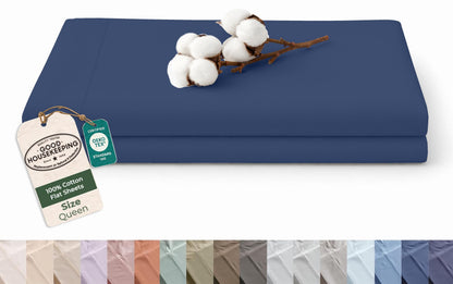 Royale Linens 100% Organic Cotton Full Size Flat Sheet Only - Percale Top Sheets - Full Flat Sheet Sold Separately - Lightweight & Super Soft 100% Cotton White Bed Sheets Only (81" x 96", White)