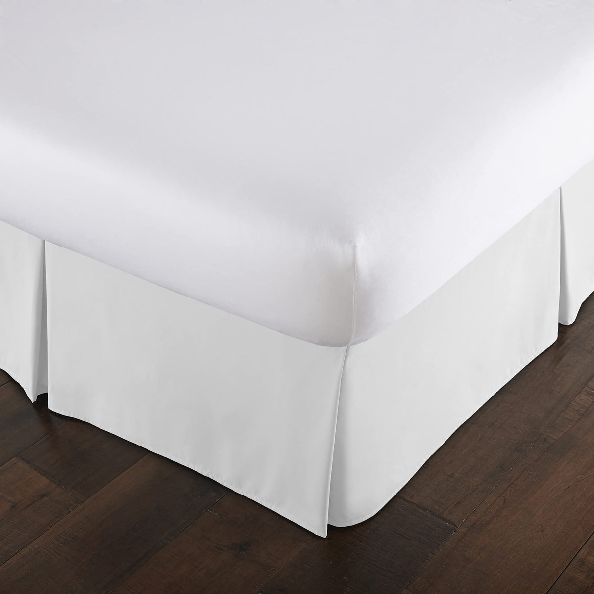 Pleated Queen Bed Skirt 14 Inch Drop Wrinkle Resistant Microfiber White