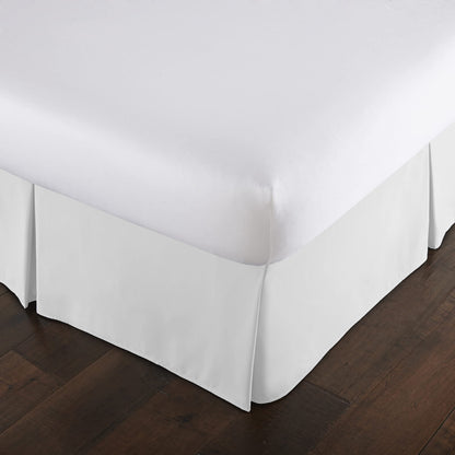 Pleated Queen Bed Skirt 14 Inch Drop Wrinkle Resistant Microfiber White