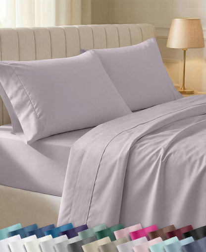 California Design Den Soft 100% Cotton Sateen Queen Bed Sheets Set, White