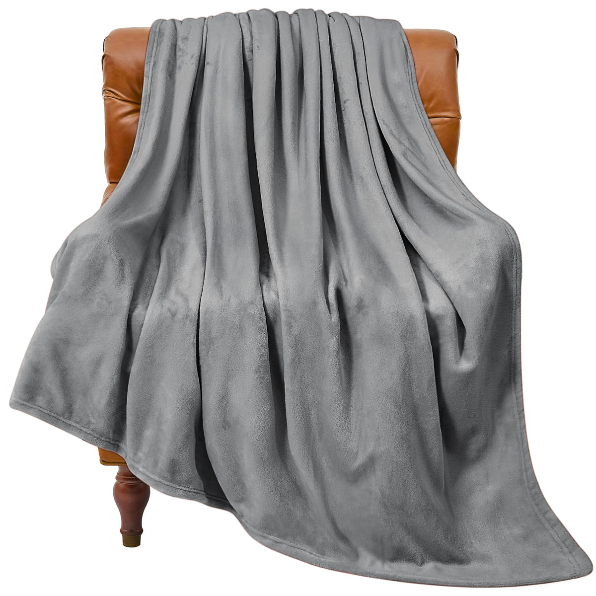 BEDELITE Fleece Blanket Soft Plush Throw for Couch Black 50"x60"