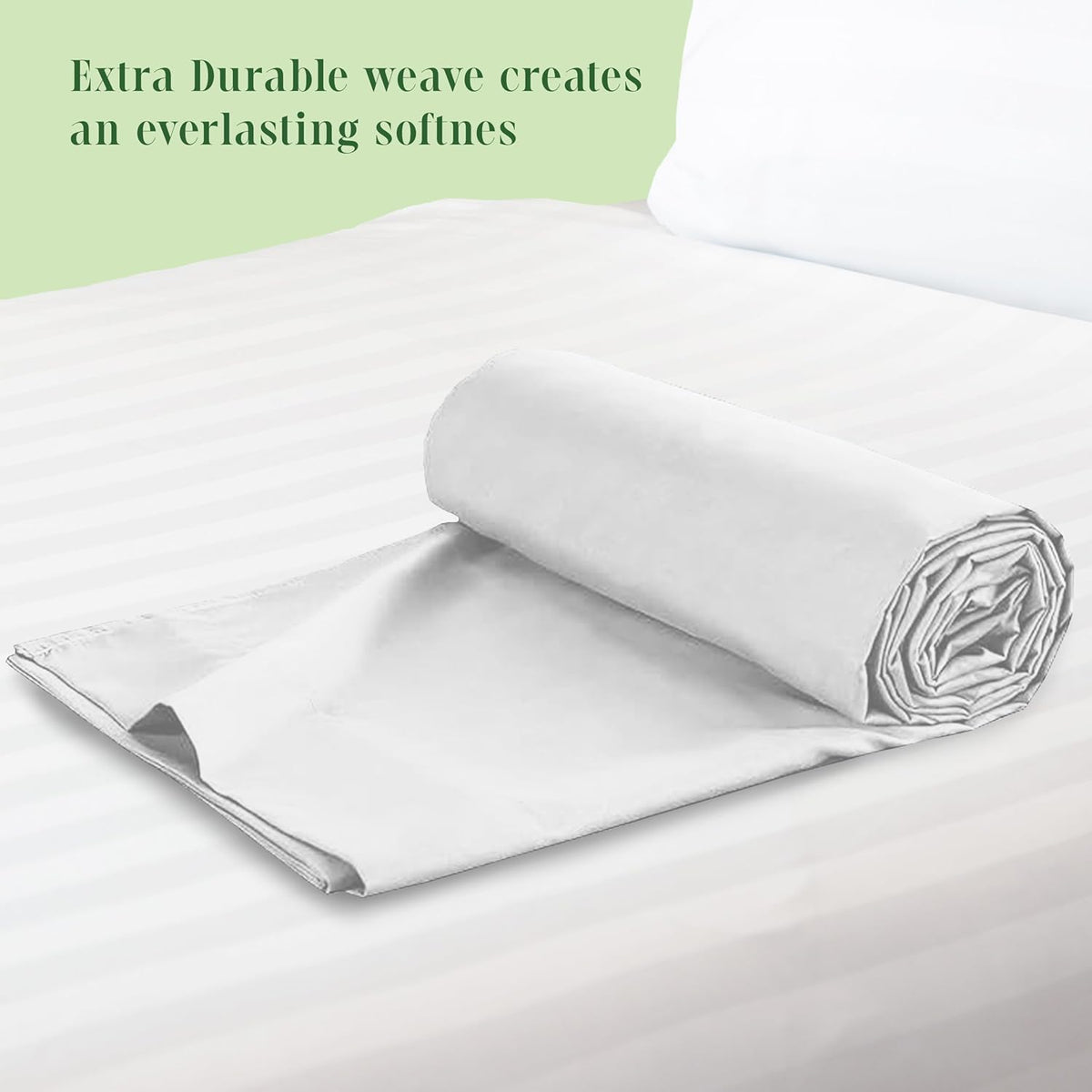 Elegant Comfort Premium Hotel Quality 1-Piece Flat Sheet, Luxury & Softest 1500 Thread Count Egyptian Quality Bedding Flat Sheet, Wrinkle, Stain and Fade Resistant, Queen, White