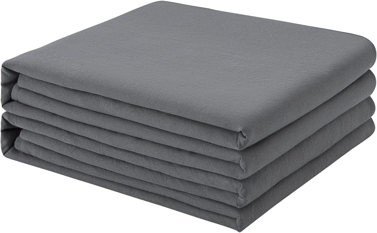 FreshCulture King Flat Sheets Only 2 Pack - Hotel Quality Flat Bed Sheets - Brushed Microfiber - Ultra Soft & Breathable - Wrinkle-Free - Easy Care - Flat Sheets Only King Size (Dark Grey)