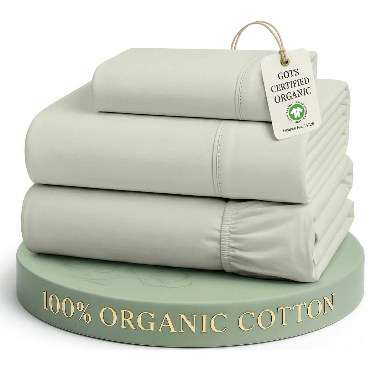 LANE LINEN Queen Sheets 100% Organic Cotton 4pc Percale Cooling - White