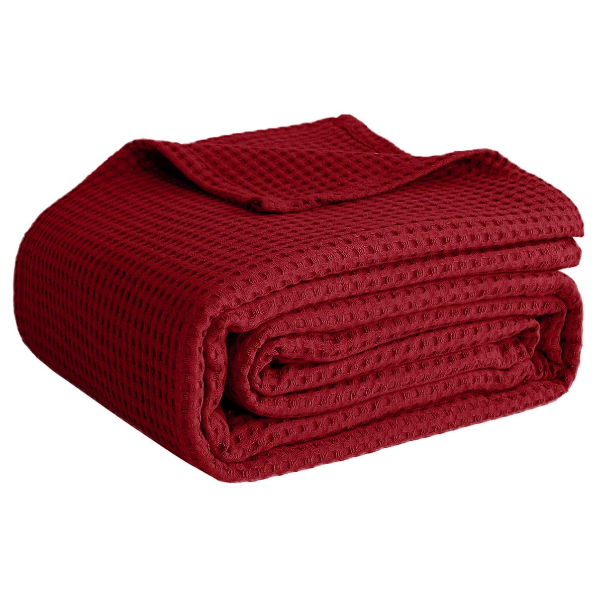100% Cotton Blankets for Bed - Waffle Weave Blankets for Summer, Lightweight and Breathable Soft Woven Blanket for Spring (Dark Grey, Queen (90" x 90"))