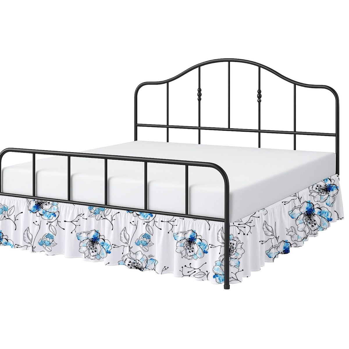 Cottington Lane Extra Long Ruffled College Dorm Bed Skirt 36 Inch Drop, Premium Hotel Collection Brushed Mircofiber Twin XL Dust Ruffle Raised Dorm Room Essentials and Decor, White Solid