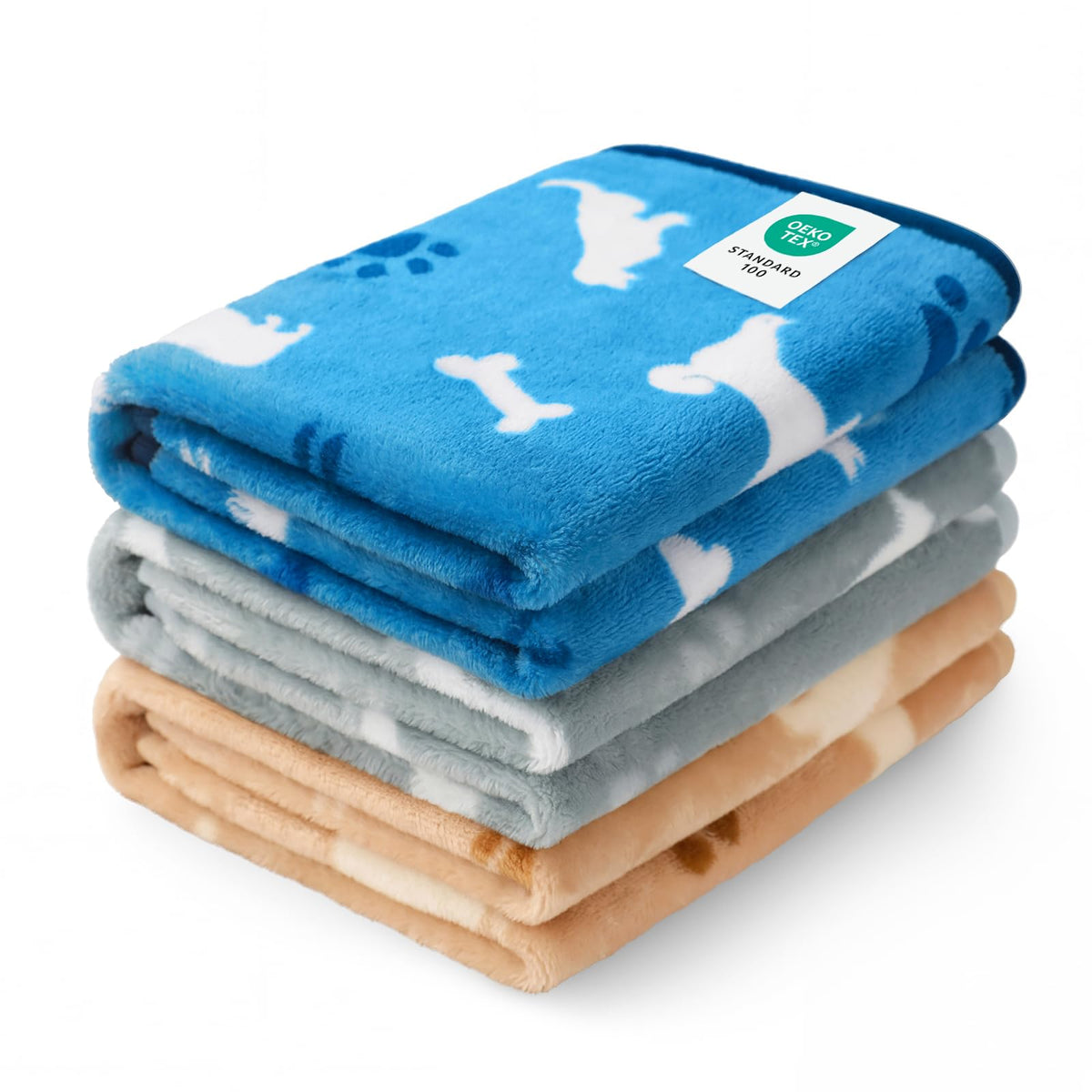 Luciphia Dog Blanket 3 Pack, Soft Cozy Fleece Throw for Puppy Cat,23"x16"