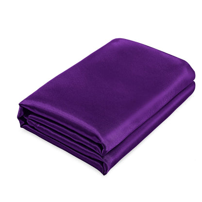 Homiest Black Satin Flat Sheet, Full Silky Bed Top Sheet Only