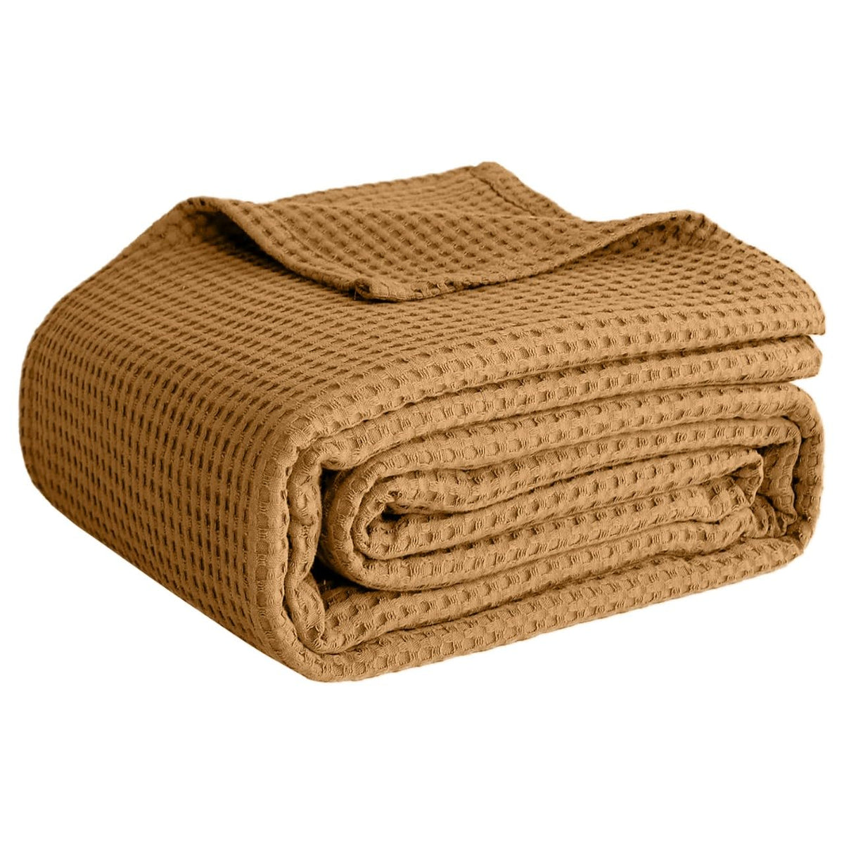 100% Cotton Blankets for Bed - Waffle Weave Blankets for Summer, Lightweight and Breathable Soft Woven Blanket for Spring (Dark Grey, Queen (90" x 90"))