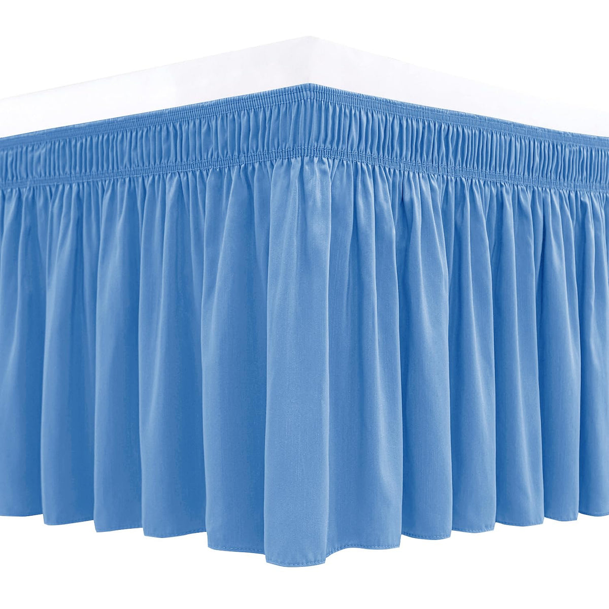 Wrap Around Queen Size Bed Skirt 15" Drop-Elastic Dust Ruffle Light Camel