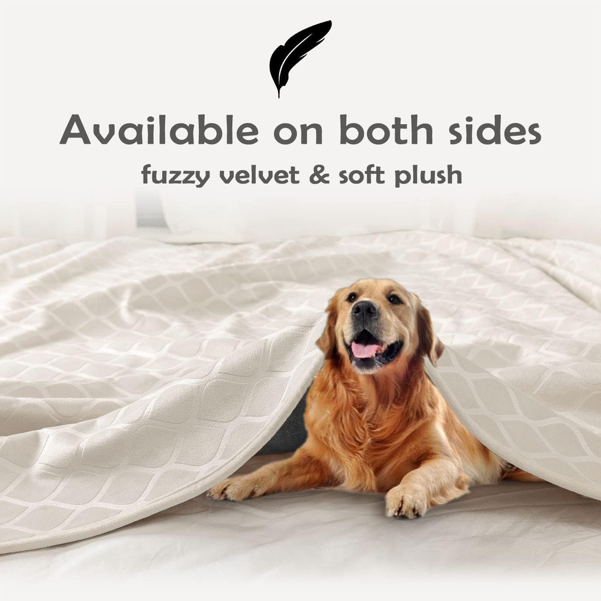 Waterproof Dog Blanket, Soft Reversible Throw for Couch & Bed Protection