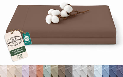 Royale Linens 100% Organic Cotton Full Size Flat Sheet Only - Percale Top Sheets - Full Flat Sheet Sold Separately - Lightweight & Super Soft 100% Cotton White Bed Sheets Only (81" x 96", White)