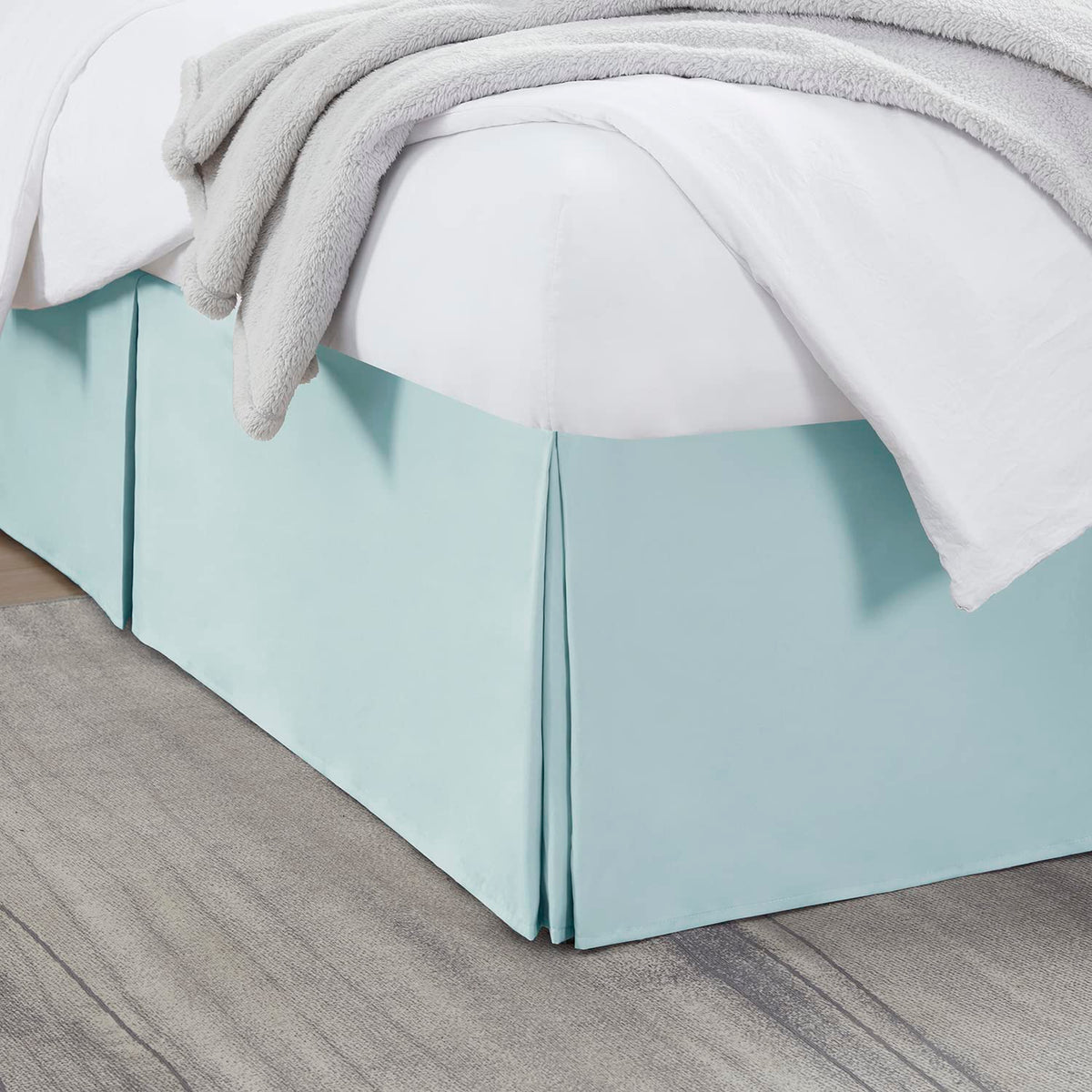 Nestl Linen Bed Skirt Queen Size - Queen Bed Skirt 14 Inch Drop - Brushed Microfiber Bed Skirts - Hotel Quality Pleated Bed Skirt - Shrinkage & Fade Resistant